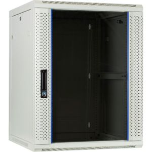 DSI 15U witte wandkast met glazen deur - DS6615W server rack 600 x 600 x 770mm