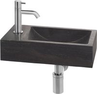 Saqu Nature Collection fonteinset met chromen kraan links natuursteen