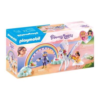 PLAYMOBIL 71361 Gevleugeld paard om te versieren - Prinses Magie - Met een prinses, een ridder en een regenboog om te versieren - Vanaf 4 jaar