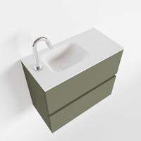 Toiletmeubel Mondiaz Ada | 60 cm | Meubelkleur Army | Lex wastafel Talc Links | 1 kraangat