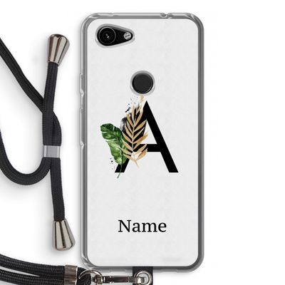 Charcoal Flora: Pixel 3a Transparant Hoesje met koord