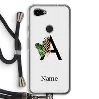 Charcoal Flora: Pixel 3a Transparant Hoesje met koord