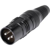 Hicon HI-X3CM-M XLR-connector Stekker, recht Aantal polen: 3 Zwart 1 stuk(s)