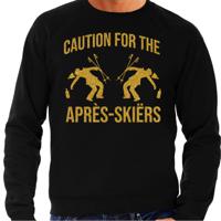 Apres ski sweater heren - caution for the Apres Ski - zwart - glitter goud - wintersport - thumbnail