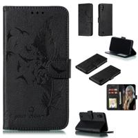 Feather patroon Litchi textuur horizontale Flip lederen draagtas met portemonnee & houder & kaartsleuven voor Galaxy M10 (zwart) Feather patroon Litchi textuur horizontale Flip lederen draagtas met portemonnee & houder & kaartsleuven voor Galaxy M10 (zwart)