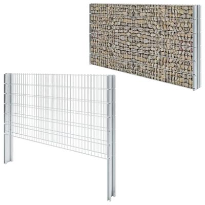 vidaXL Schanskorf dubbelstaafmat 2,008x1,23m 20m (lengte) staal zilver vidaXL Schanskorf dubbelstaafmat 2,008x1,23m 20m (lengte) staal zilver