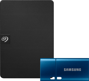 Seagate Expansion Portable 5TB + Samsung USB-C Flash Drive 1