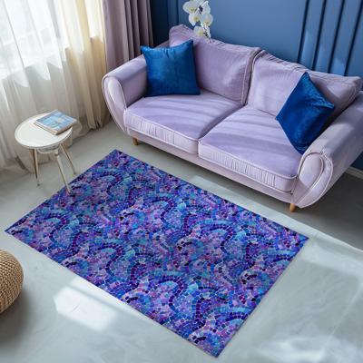 Mozaïekeffect vinyl tapijt blauw