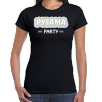 Verkleed T-shirt voor dames - pyjama party - zwart - carnaval - foute party