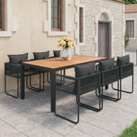 7-delige Tuinset PVC-rattan zwart en bruin