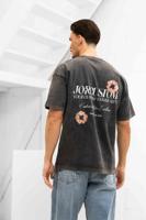 Jorcustom Flowers Loose Fit T-Shirt Heren Donkergrijs/Oranje - Maat S - Kleur: DonkergrijsOranje | Soccerfanshop