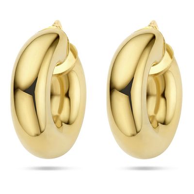 Oorringen Ronde buis zilver goudkleurig 8 x 27 mm