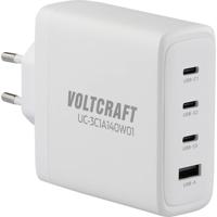 VOLTCRAFT UC-3C1A140W01 USB-oplader 140 W Thuis Uitgangsstroom (max.) 5 A Aantal uitgangen: 4 x USB-A, USB-C GaN