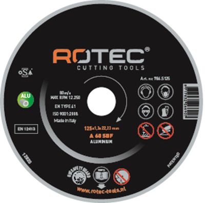 Rotec doorslijpschijven ALU 125x1,3x22,2 - 25 stuks - 7865125 - 786.5125