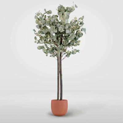 Boomstructuur Home ESPRIT Polyester Hout Cement Eucalyptus 90 x 90 x 180 cm