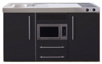 MPM 150 Zwart mat met koelkast en magnetron RAI-956 - thumbnail