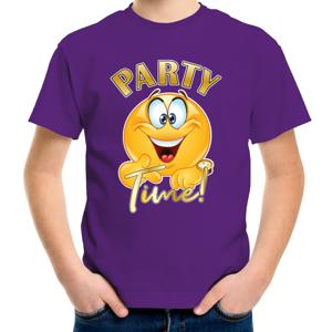 Verkleed T-shirt voor jongens - Party Time - paars - carnaval - feestkleding voor kinderen