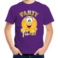 Verkleed T-shirt voor jongens - Party Time - paars - carnaval - feestkleding voor kinderen - thumbnail