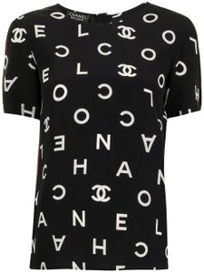 CHANEL Pre-Owned t-shirt à logo imprimé (1997) - Noir