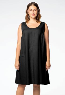 Yoek Mouwloze jurk | Zwart | Maat 42/44