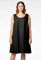 Yoek Mouwloze jurk | Zwart | Maat 42/44