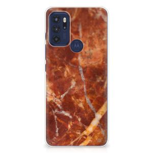 Motorola Moto G60s TPU Siliconen Hoesje Marmer Bruin