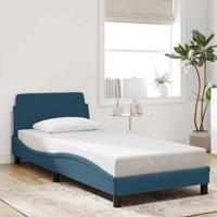 Bedframe met hoofdeinde "Dover" fluweel blauw 90x200 cm