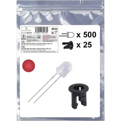 Quadrios 25O218 LED-assortiment Rood Rond 5 mm 700 mcd 20 mA 2.0 V