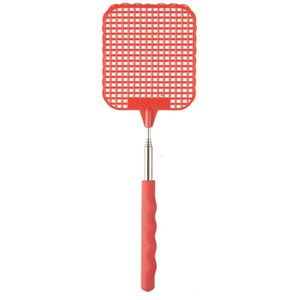 Vliegenmepper compact - Uitschuifbaar tot 60 cm - rood - Insecten killer