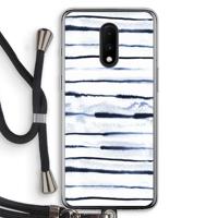 Ink Stripes: OnePlus 7 Transparant Hoesje met koord - thumbnail