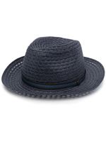 Borsalino chapeau tressé à ruban contrastant - Bleu