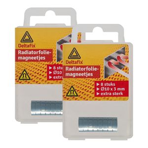 Radiatorfolie magneten 16x - nikkel - hittebestendig - 10 x 3 mm