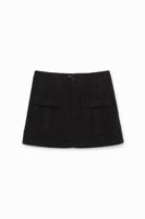 Korte slim fit rok met zakken - BLACK - M