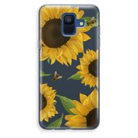 Sunflower and bees: Samsung Galaxy A6 (2018) Transparant Hoesje - thumbnail