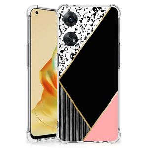 OPPO Reno8 T 4G Shockproof Case Zwart Roze Vormen