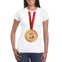 Winnaar bronzen medaille shirt wit dames 2XL  -