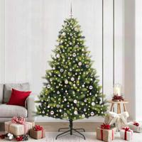 VidaXL Kunstkerstboom met scharnier 300 leds groen 240 cm pvc en pe