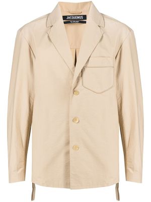 Jacquemus blazer à simple boutonnage - Marron