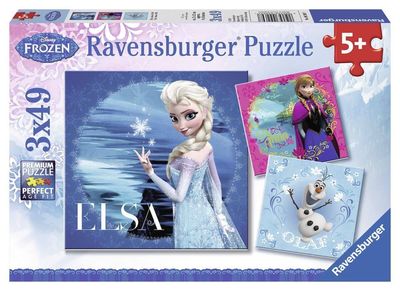 Ravensburger puzzel disney frozen: Elsa, Anna & Olaf 3x49 stukjes