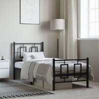 Bedframe met hoofd- en voeteneinde metaal zwart 80x200 cm Bedframe met hoofd- en voeteneinde metaal zwart 80x200 cm