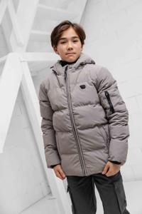 Ballin Amsterdam Logo Badge Padded Winterjas Kids Grijs - Maat 164 - Kleur: Grijs | Soccerfanshop