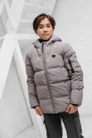 Ballin Amsterdam Logo Badge Padded Winterjas Kids Grijs - Maat 152 - Kleur: Grijs | Soccerfanshop