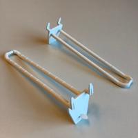 Kartonhaak dubbel 125mm wit kunststof