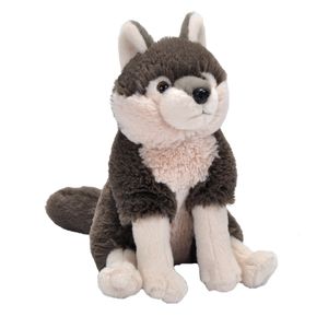 Pluche dieren knuffels Grijze wolf van 25 cm   -