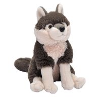 Pluche dieren knuffels Grijze wolf van 25 cm - thumbnail