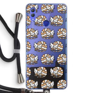 Slapende poes: Honor Note 10 Transparant Hoesje met koord