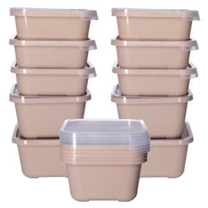 Vershoudbakjes nestbaar - 15 delig - BPA vrij - meal prep - diverse maten - Beige