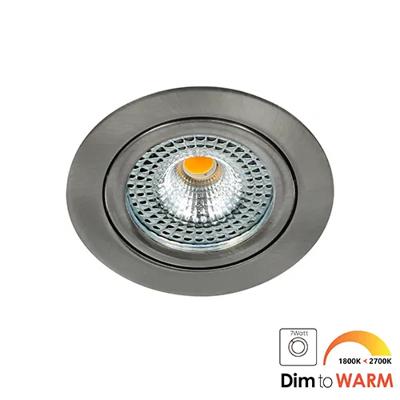 Bella Ondiepe LED spot kantelbaar 7Watt rond NIKKEL dimbaar - dim to warm - interne driver