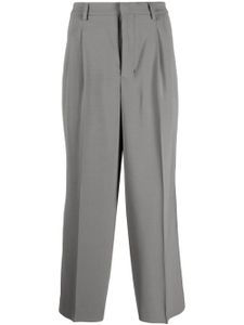 AMI Paris pantalon droit à détails plissés - Gris