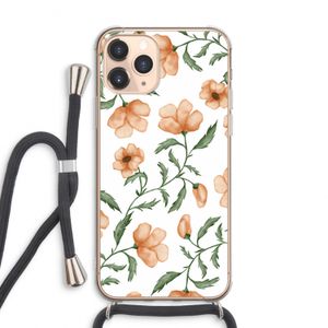 Peachy flowers: iPhone 11 Pro Max Transparant Hoesje met koord
